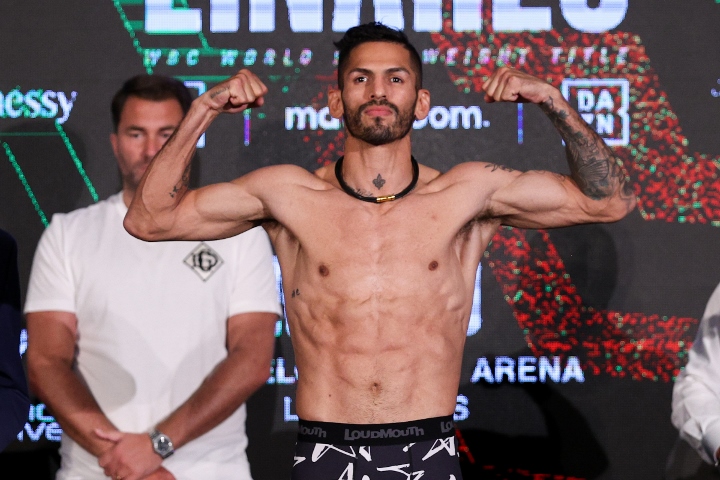 Devin Haney-Jorge Linares weigh-in results from Mandalay Bay in Las Vegas. Foto