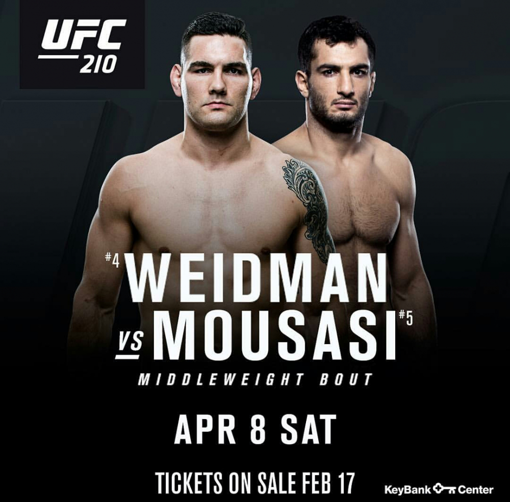 Официально: Крис Вайдман - Гегард Мусаси на UFC 210 | Fightnews.info